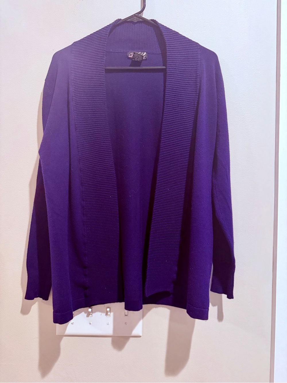 Purple Open-Front Women's Cardigan Sweater